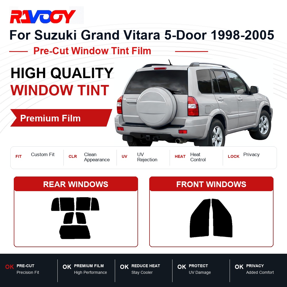 Privacy Screen Protector - Premium voorgeknipte raamfolie voor Suzuki Grand