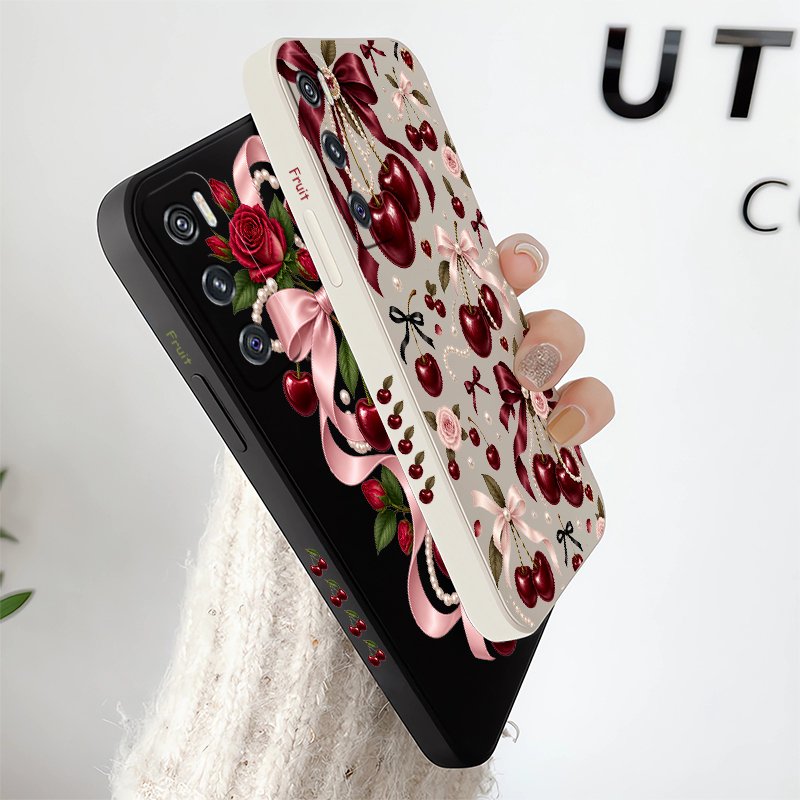 Roze strik, rode kersenprint,  - Vivo V40 recensie en prijs